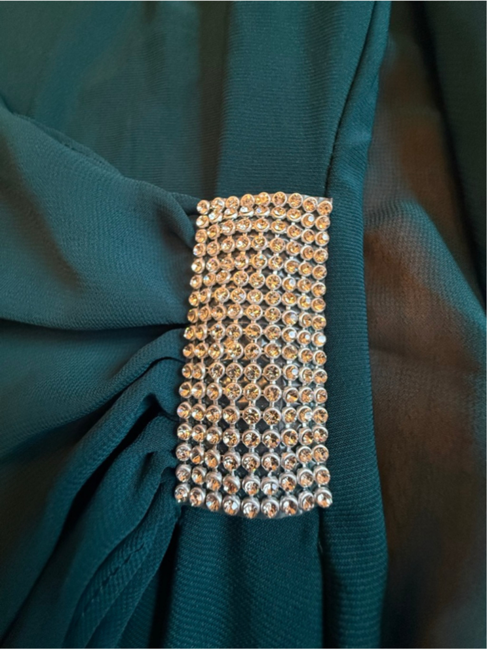 MSK Teal Mini Dress with Rhinestone Straps & Waist, Size M NWT - Picture 5 of 12
